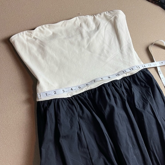 J. Crew NWT Strapless colorblock mixy dress- Natural/Black - Midi - M - Picture 10 of 15